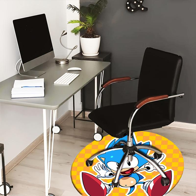 

1pc Sonic the Hedgehog Round carpet, Made of Polyester,Perfect for Decorating Office Chairs, Living Rooms,fplt084 80cm by 80cm