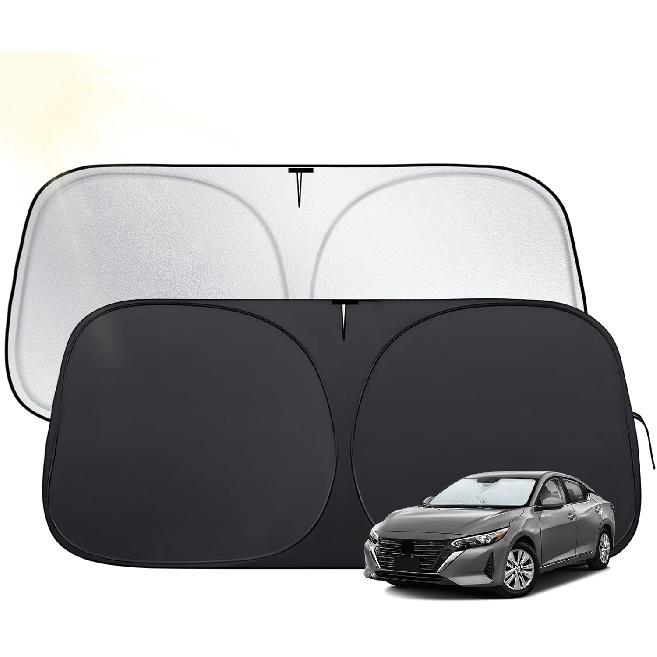 Windshield Sun Shade for Toyota Tacoma 2016-2025,  Fit Car Sun Shades with 420D Fabric & Foldable Memory Steel Wire, Sunshade for Car Windshield