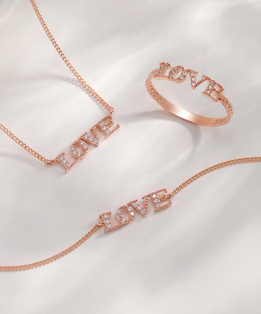 Mcel 14K Love Poem Initial Bracelet