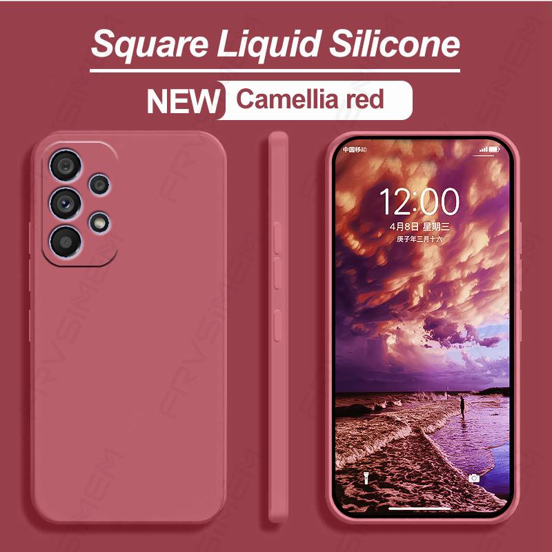 Vloeibare Siliconen Telefoonhoesje voor Samsung Galaxy A12 A22 A32 A22S A52 A52S A72 A13 A23 A33 A53 A73 5G A21S A31 A41 A51 A71 Cover