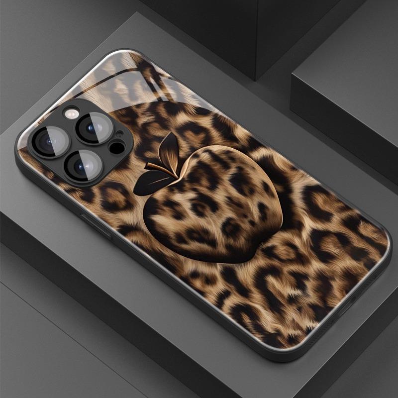 Leopardenmuster Für Apple Muster Glasmaterial Handyhülle Für iPhone 17 16 15 14 13 12 11 Pro Max 16E 17Air 7 Plus XR XS X Hülle
