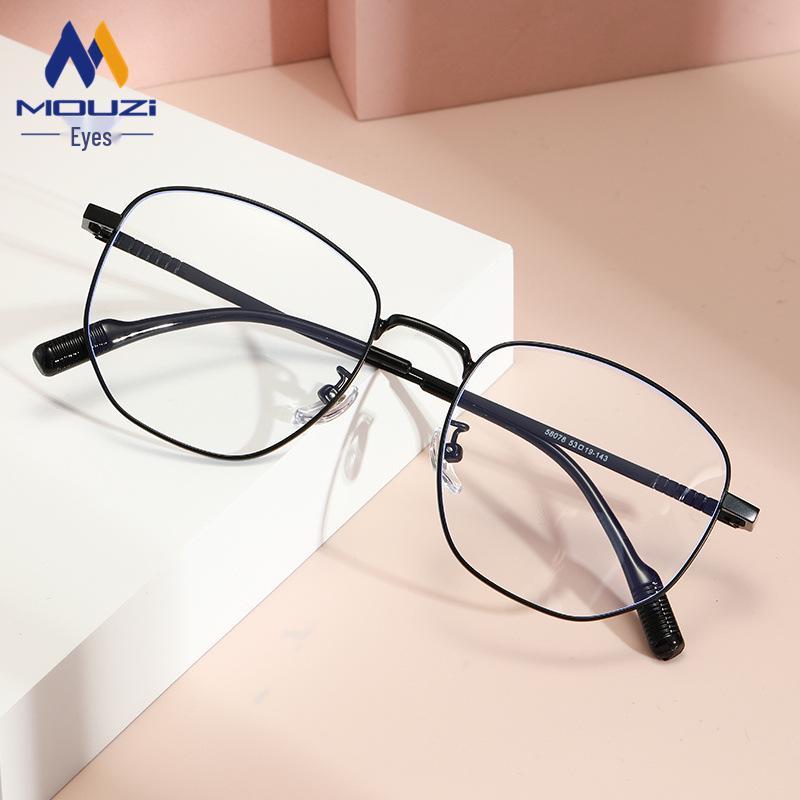 

Retro Korean-Style Metal Eyeglass Frames with Anti-Blue Light & Prescription Lens Compatibility