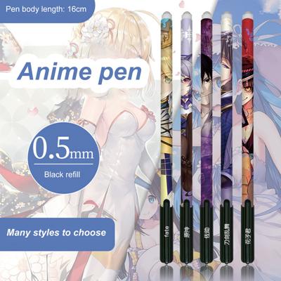 Penna neutra con design a cartoni animati, ricarica nera, penna multifunzionale per scrivere con inchiostro Naruto, per studenti