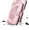 Flip Case for Motorola Moto E14, Butterfly, Rose Gold