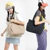 [saliwind] Ultra-lightweight Tote Bag for Men and Women, Large Capacity, A4 Size, Cute, Waterproof Nylon, Solid Color with Zipper, Perfect for