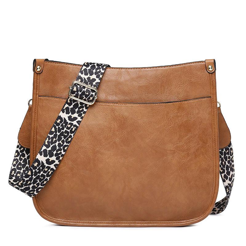 

Women s Solid Color PU Leather Crossbody Shoulder Bag Casual Versatile Daily Commute Work Travel Bag Fashion Gift коричневий