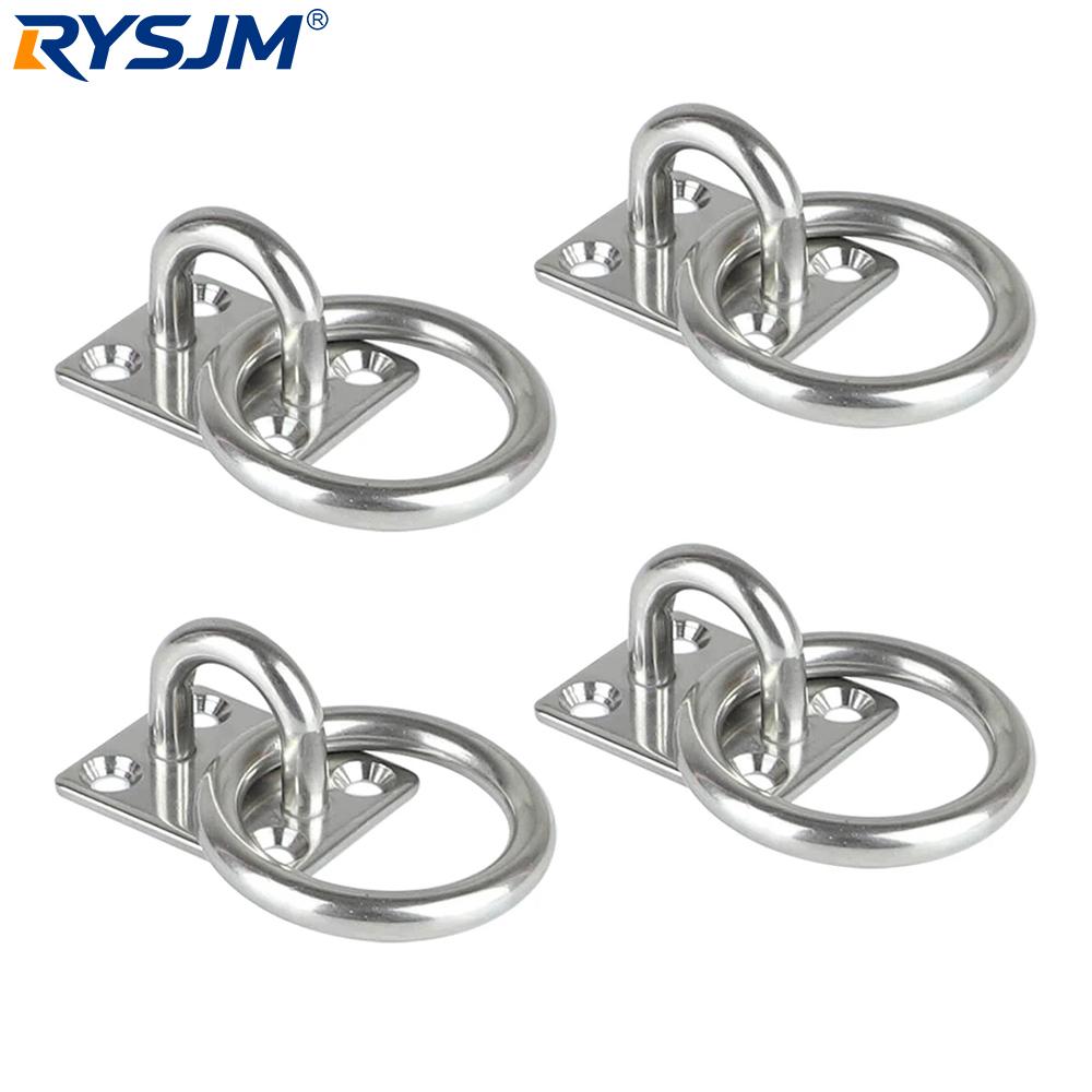 6mm Stainless Steel Pad Eye Plate U-Shaped Hook Marine Hardware For Ship Yacht Sun Shade Sail Hammock Wall Ceiling Mount Hanger