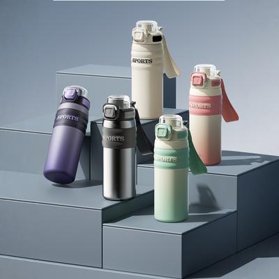 20 Oz Insulated Water Bottle With Straw, Stainless Steel Sports Water Bottle Wide Mouth for Sports