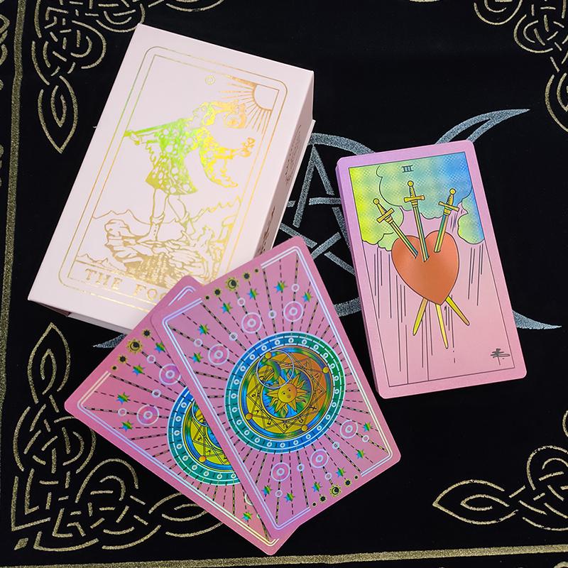 New Plastic Rider Waite Tarot Hot Stamping Gold Foil Tarot Exquisite Board Game Divination Cards For Collection