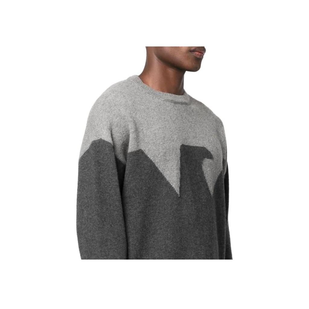 Emporio Armani Color Block Crew Neck Long Sleeve Sweater Men Sweater Light-Gray 6R1MZ51M6RZ46005