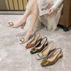 Baotou Sandals Medium Heel Year Summer Thick Heel Single Shoes Gentle Fairy Style French Square Head High Heels