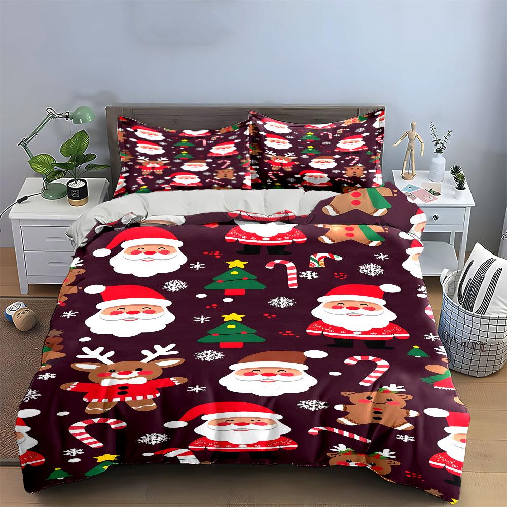 Santa's Festive Wonderland! Bedding Sets Duvet Covers Pillowcases(1* Duvet Cover 2* Pillowcases Without Duvet Insert)