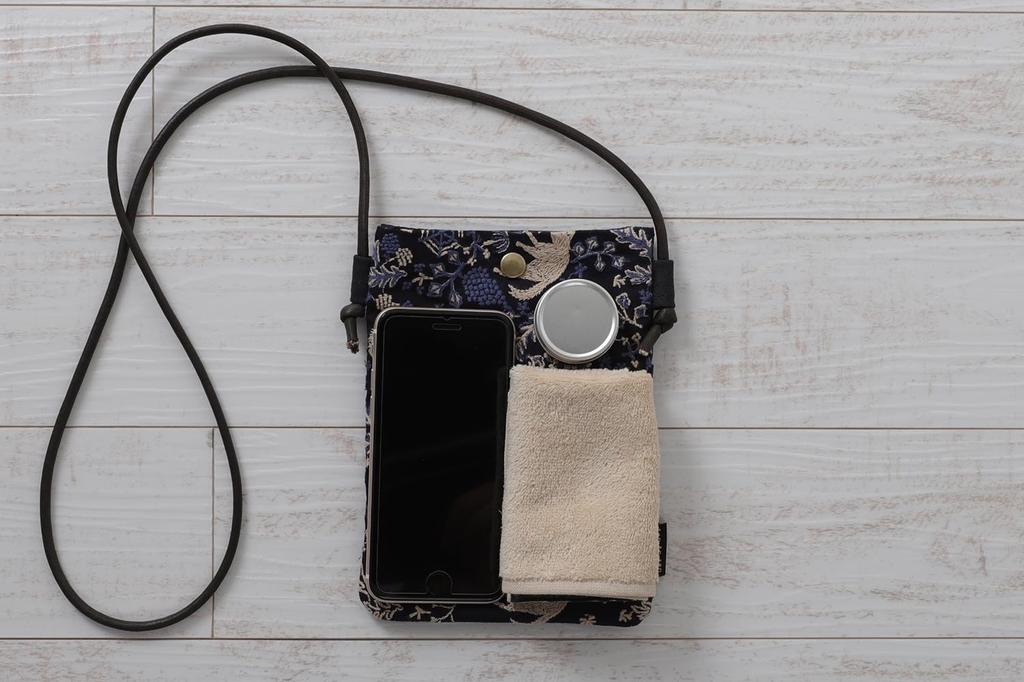 DDintex Ten To Sen "Fox Path" Pochette, Navy, 14x19cm [Dot and Line Embroidery Fabric]