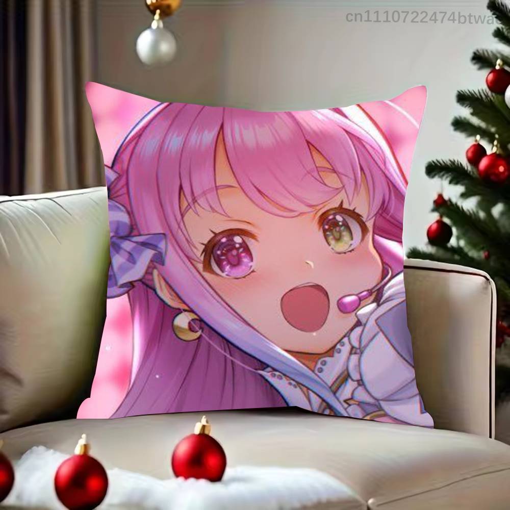 Hololive Himemori Luna Pillow Case For Sofa Bedroom Living Room Plush Cushion Cover Decorations and Protector