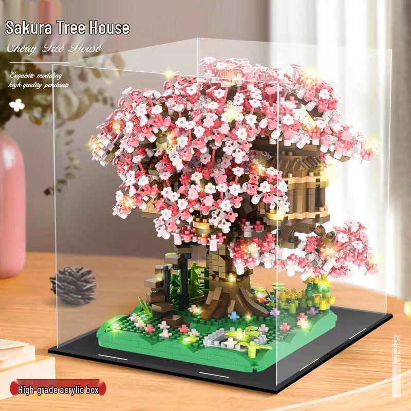 Compatible Purple Cherry Blossom Tree House for Lego with Castle Bouquet, Assembly Toys for Kids, Gift & Exquisite Ornament