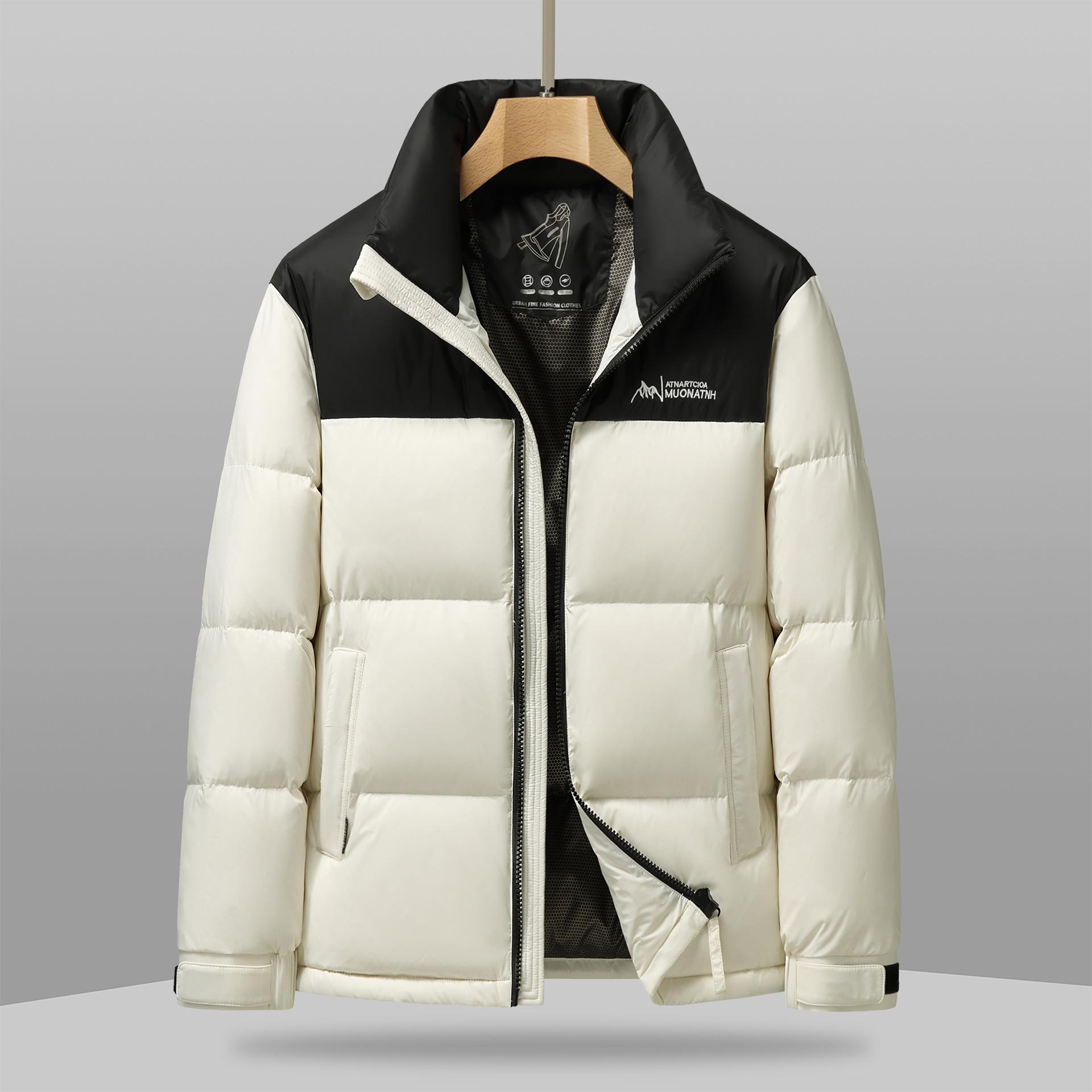 

Осенне-зимняя одежда с воротником-стойкой на гусином пуху, теплая, молодежная, для отдыха, утепленная, устойчивая к холоду, одежда для хлеба Tide 195 белый