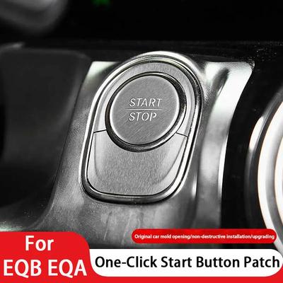 Stainless Steel ONE-CLICK Start Button Protective Cover Decoration For Mercedes Benz EQA EQB Ignition Switch Interior Sticker