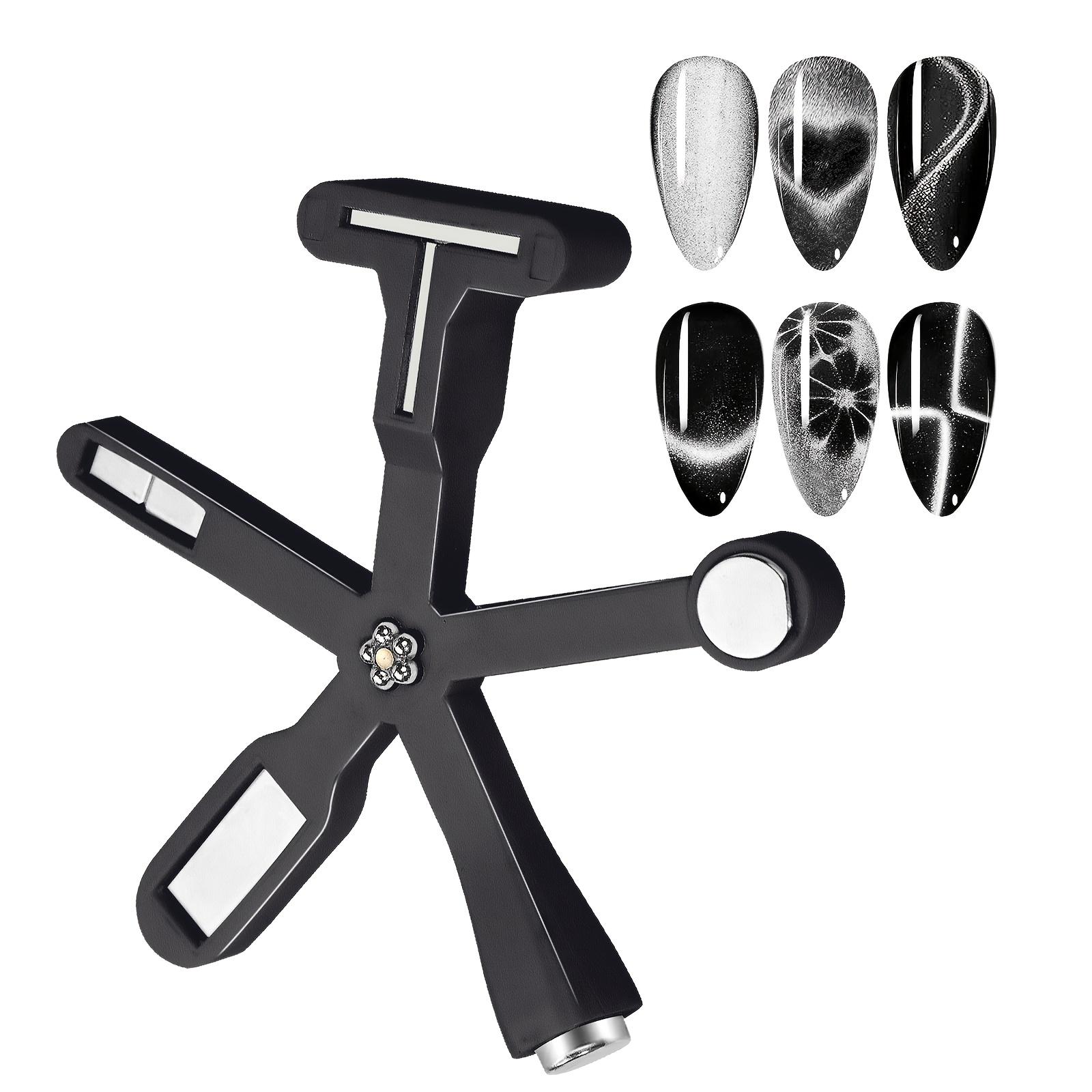 

Магнит для ногтей с узором Сердце , 6 в 1, эффект кошачий глаз , боковой свет, полумесяц, ромашка, французский маникюр, УФ-магниты для притяжения, маникюр чёрный