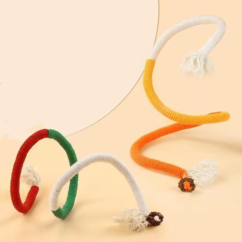

Cat biting rope toy self-hi to relieve boredom molar stick gall fruit biting rope teasing cat stick wear-resistant cat new toy