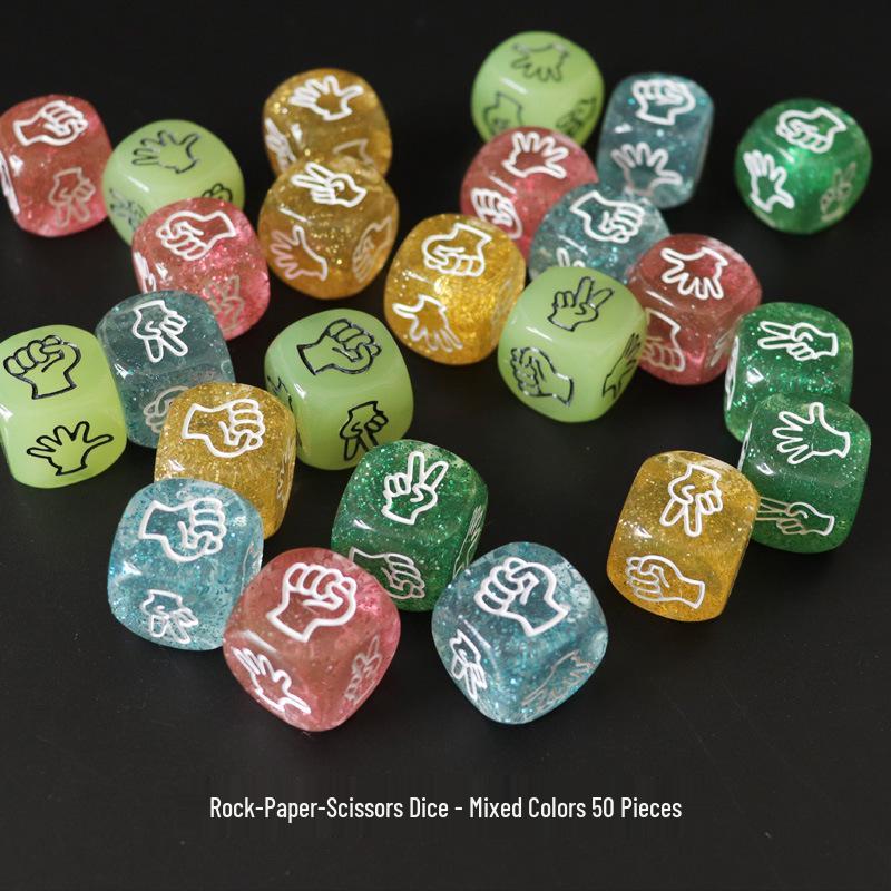 20mm Kristall Stein Schere Papier Würfel - Lustiges Ratespiel Spielzeug für KTV und Bar