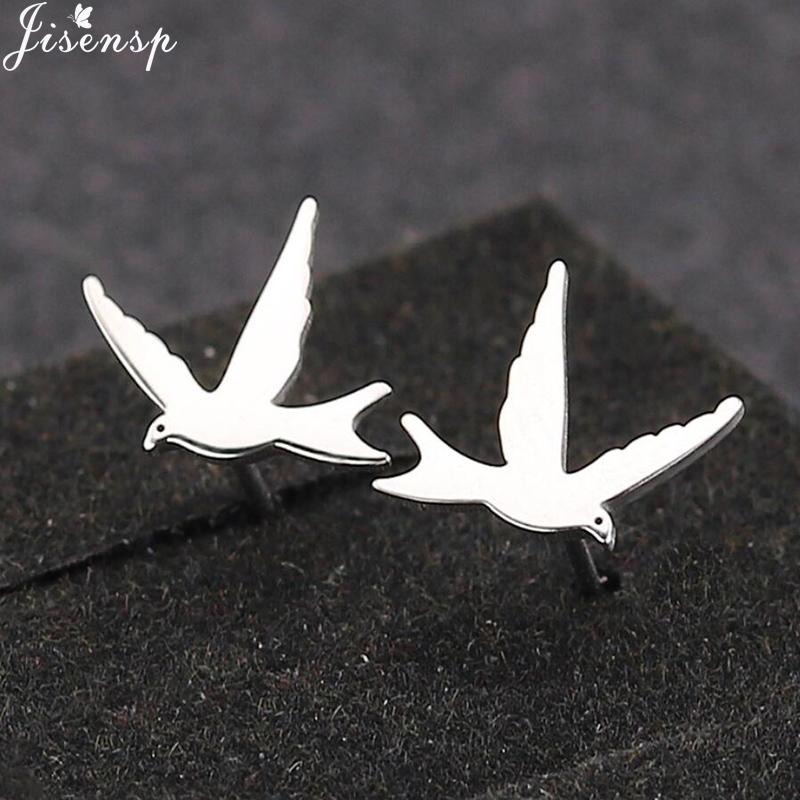 Small Stainless Steel Earrings Women Punk Jewelry Fashion Moon Leaf Scissors Snow Mountain Stud Earring Best Gift for Friends