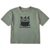 Das Leben ist gut. Damen Hexenstunde Kurzarm Crusher Boxy T-Shirt, Moosgrün