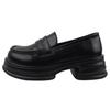 Black Work French Platform Loafers Women's 2025 New Spring Versatile Thick-heeled Single Shoes British Style Small Leather Shoes