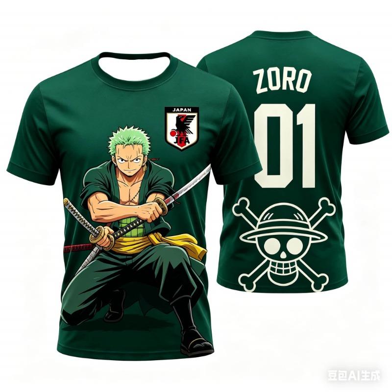 One Piece Tony Chopper Football Jersey Unisex Kids Quick Dry Breathable Short Sleeve Tee Fashion Streetwear Sport Tops