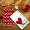 ARKENY Valentines Day Kitchen Towels Set of 2,Red Heart Love Dish Towels 18x26 Inch Drying Dishcloth,Farmhouse Home Decoration AD133