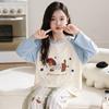 100% Cotton Girls Long Sleeve Pajamas Set Cartoon Print Round Neck Sleepwear Kids 8 Years
