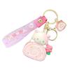 Cartoon Cat Cake Roll Keychain Jewelry Chic Cat Cake Roll Pendant Keyrings Phone Lanyard Key Chain Charm for Bag Purse