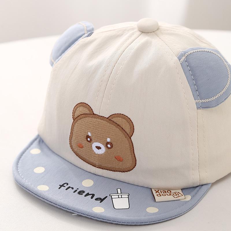 Infant Spring Cute Bear Sun Protection Baseball Cap – Adorable & Versatile Duckbill Cap for Boys and Girls.