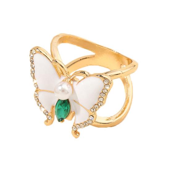 

Rhinestone Butterfly Scarf Ring Women T-shirt Tie Clip Shawl Silk Scarves Ring Wrap Holder Clasp Slide Buckle Clothing зелёный