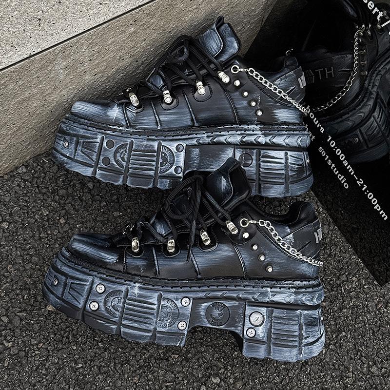 Platform shoes high street American men's shoes metal punk style retro niche design fried street fashion shoes tide 561204-J