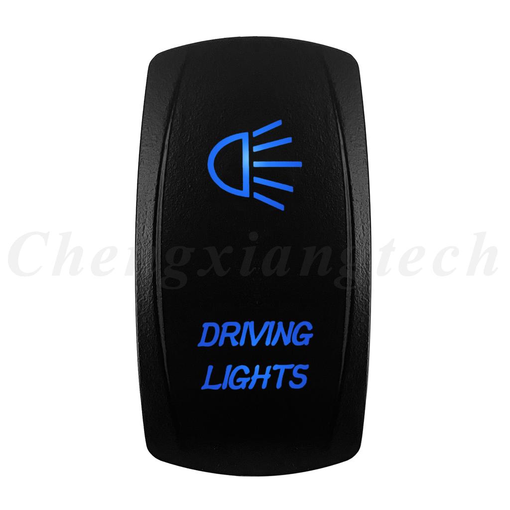 12V 20A Blue Led Car Boat Laser Rocker Switch ON OFF (ON) OFF ON OFF ON (ON) OFF ON (ON) OFF (ON) Waterproof