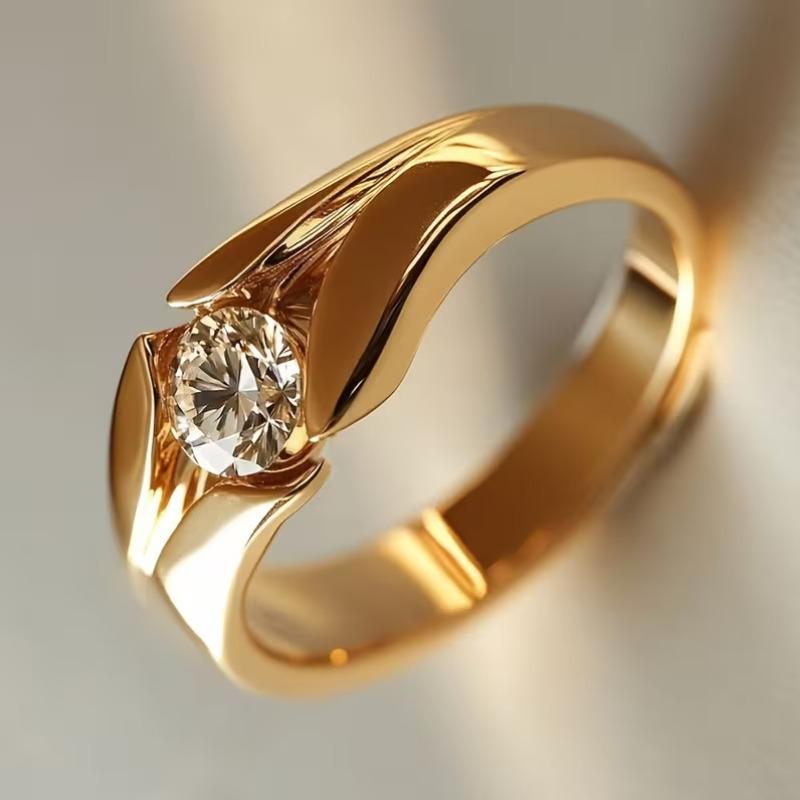 Europäische und Amerikanische Mode, Vielseitige Echte Goldringe, Trendiger Schmuck, Süßer und Cooler Stil Hand Schmuck