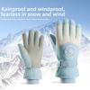 Soft Plush Thickened Gloves Oxford Cloth Finger Mittens Gift Unisex Windproof Gloves  Autumn