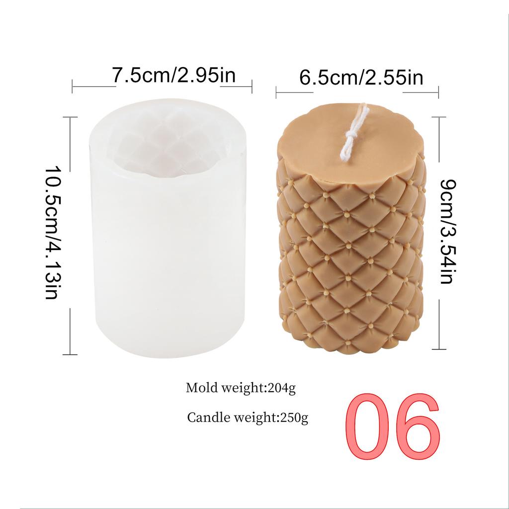 1PC Geometric Ball Cylindrical Candle Silicone Mold DIY woolen yarn bal Soft Bag Sofa Rubik's Cube Soap Resin Craft Cake Fondant