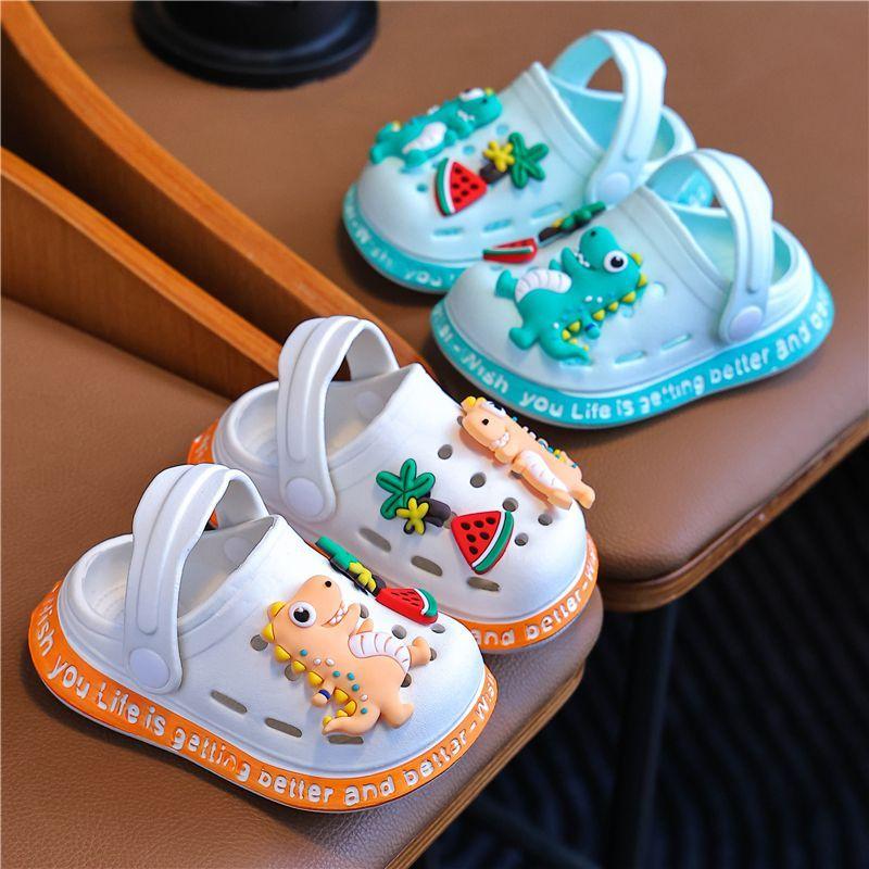 Unisex Kids Cartoon Dinosaur Clogs EVA Breathable Slip-On Sandals for Boys and Girls Indoor and Outdoor Garden Shoes Water Shoes for Beach
