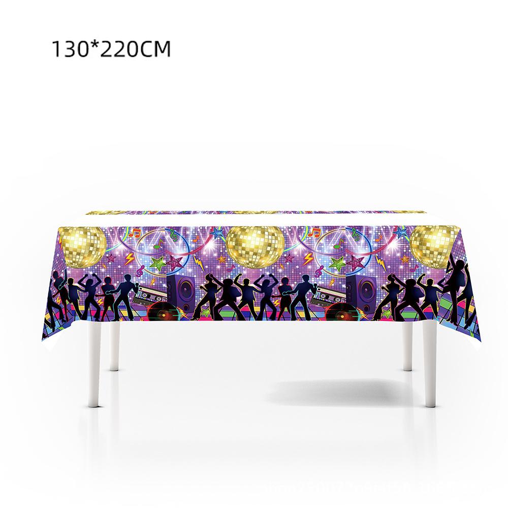 51pcs 80’s Party Tableware Set Include Plate, Cup, Napkin, Tablecloth, 10 Guests