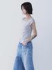 SETSETSET Unbalance Snap T-Shirt Gray