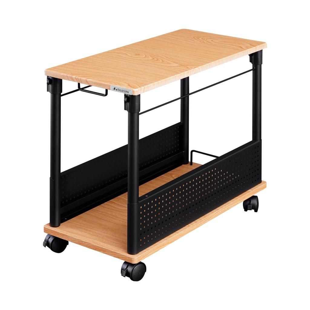 Bauhutte Standard Computer Rack Wide X 67cm Deep X Wood Height-Adjustable L-Shaped Desk, (32cm 57-78cm High), Grain, BHD-670H-WD