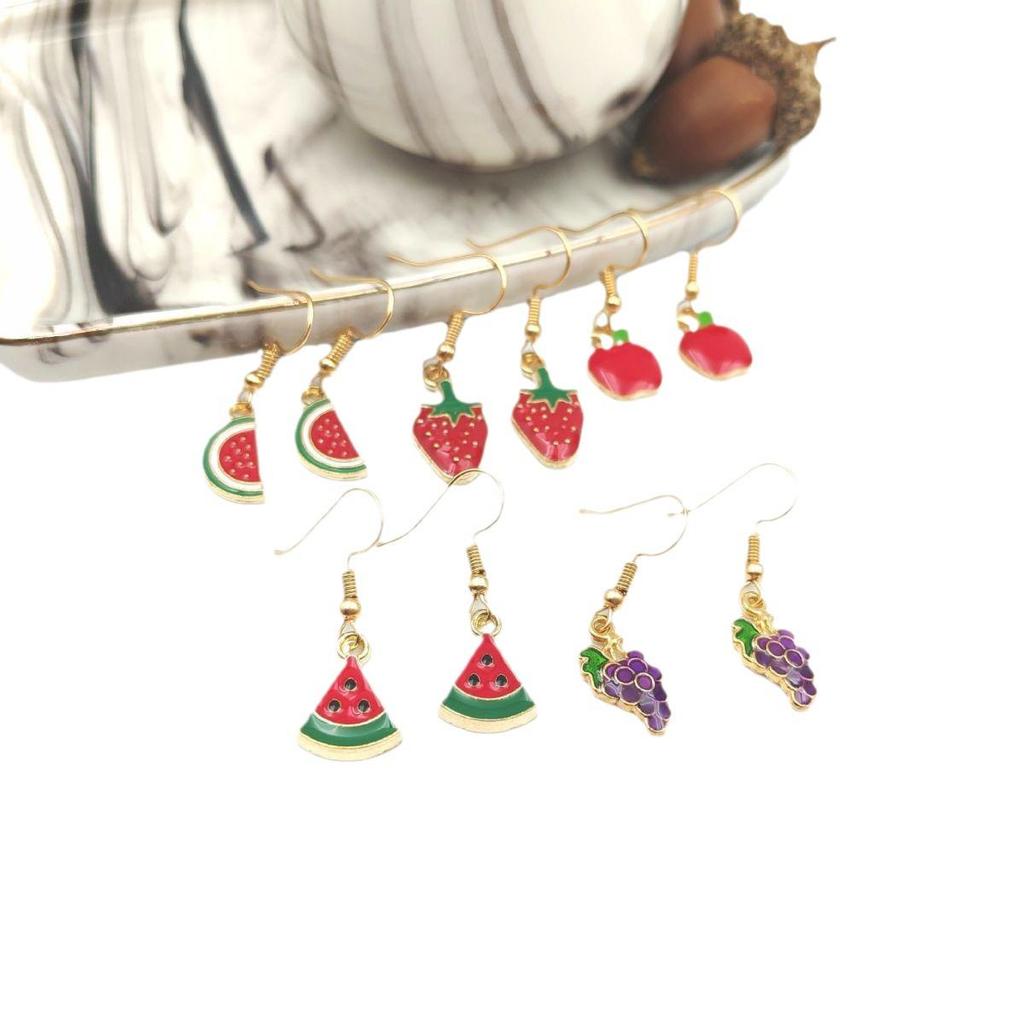 Personalized Strawberry & Cherry Clavicle Necklace Set - Elegant Fruit Design