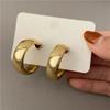 Gold Color Smooth Three Circles Hoop Earrings Exaggerated Thick Tube Round Ear Simple Women Fashion Jewelry Hiphop Rock