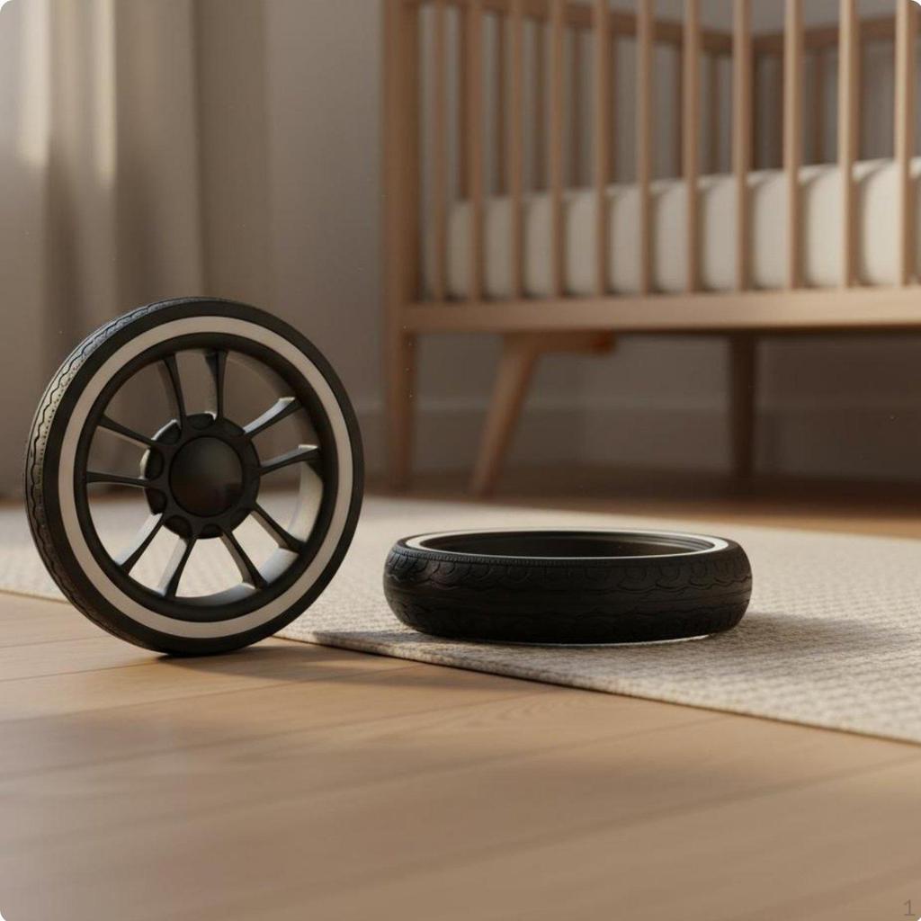 Infant Pushchair Replacement Wheel WearResistant Rubber Tire NonSlip 5 Inch Smooth