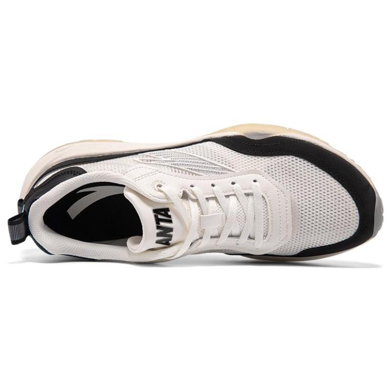 Anta Anti-Slip And Wear-Resistant Lightweight Low-Top Sports Casual Shoes Men's White Black Sneakers 912328850-2