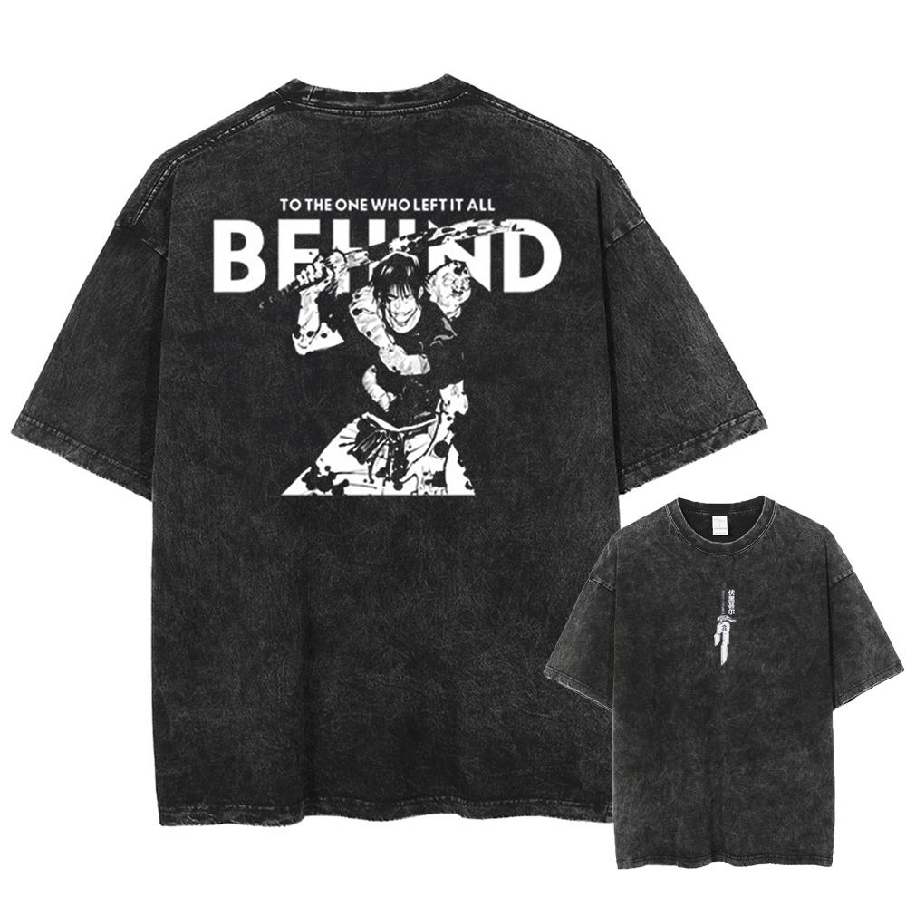 Anime Jujutsu Kaisen Fushiguro Toji Printed Tshirt Mens and Womens Washed Tshirt High Quality Vintage Tshirt Tops