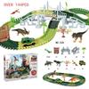 Explore The 144pcs Dinosaur Dino World Kid Flexible Race Car Track Play Set