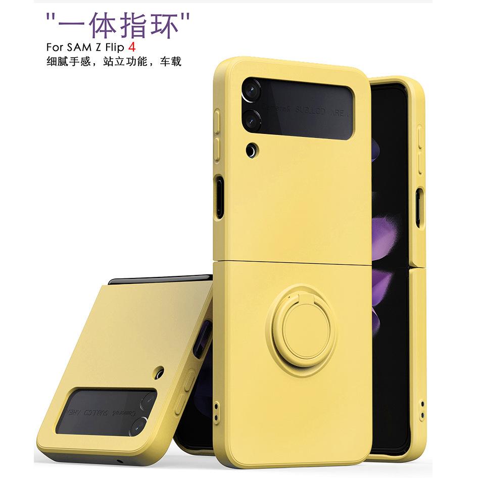 Spot supply Amazon applicable Samsung zflip4 mobile phone case z5 integrated ring holder folding screen mobile phone case