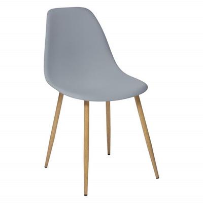 Scandinavian Style Chair "Ava" Imitation Oak Metal Legs Atmosphera - Gray